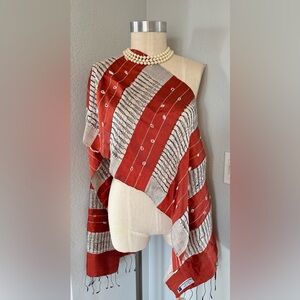 100% Silk Handmade in Laos Scarf 68”x15”